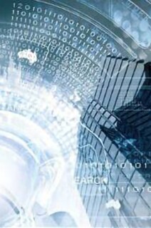 Low-angle shot of high-rise buildings on a cloudy day wirth an overlay of digital icons