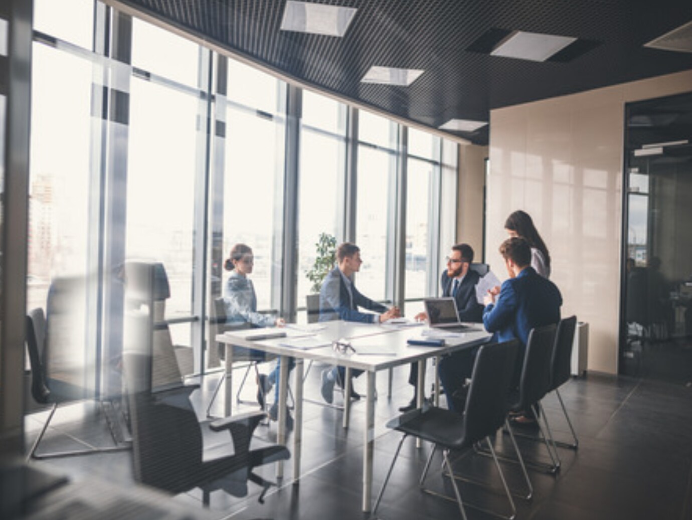 View of people sitting in meeting room