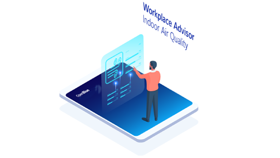 Vector image depicting indoor air quality solution provided by Enterprise Manager