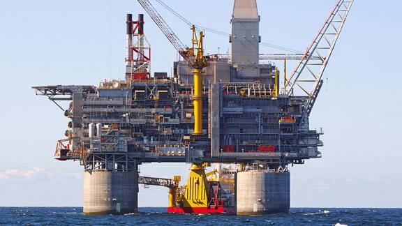 An offshore oil rig