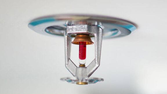 Close-up of a fire sprinkler