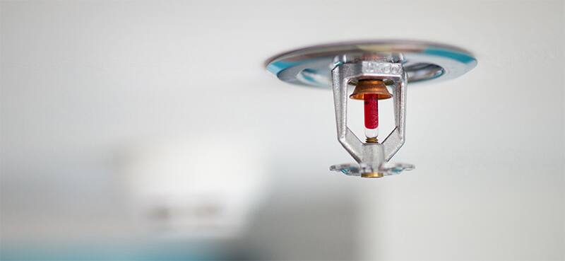Close-up of a fire sprinkler