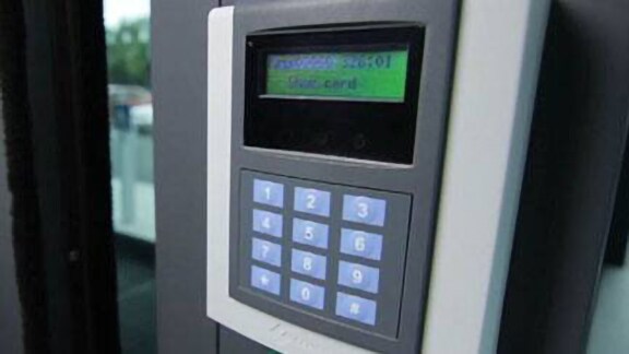 A door is installed with the electronic access control