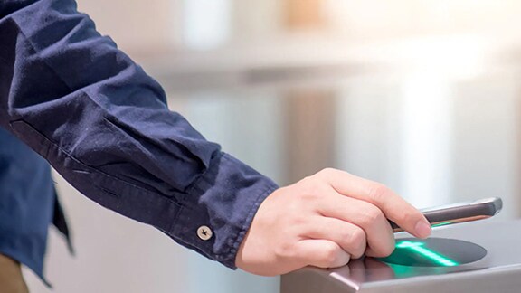 A person trying to get access using the hardware to get pass the security