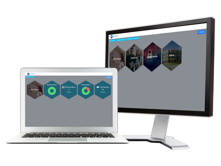 Security features displayed on monitor