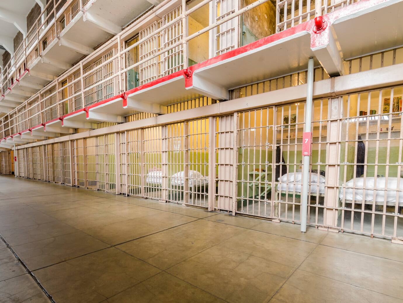 Prison cells in a correctional facility