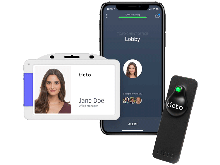 Security wearables like access cards, tags and its mobile interface is displayed