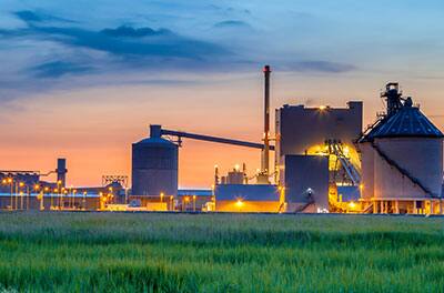 Factory in an agricultural settings