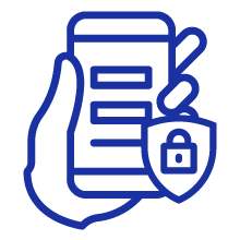 Mobile phone and shield icon